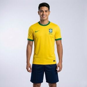 130 NIKE Men's FIFA World Cup 2006 Brazil National Team Soccer Jersey - Medium